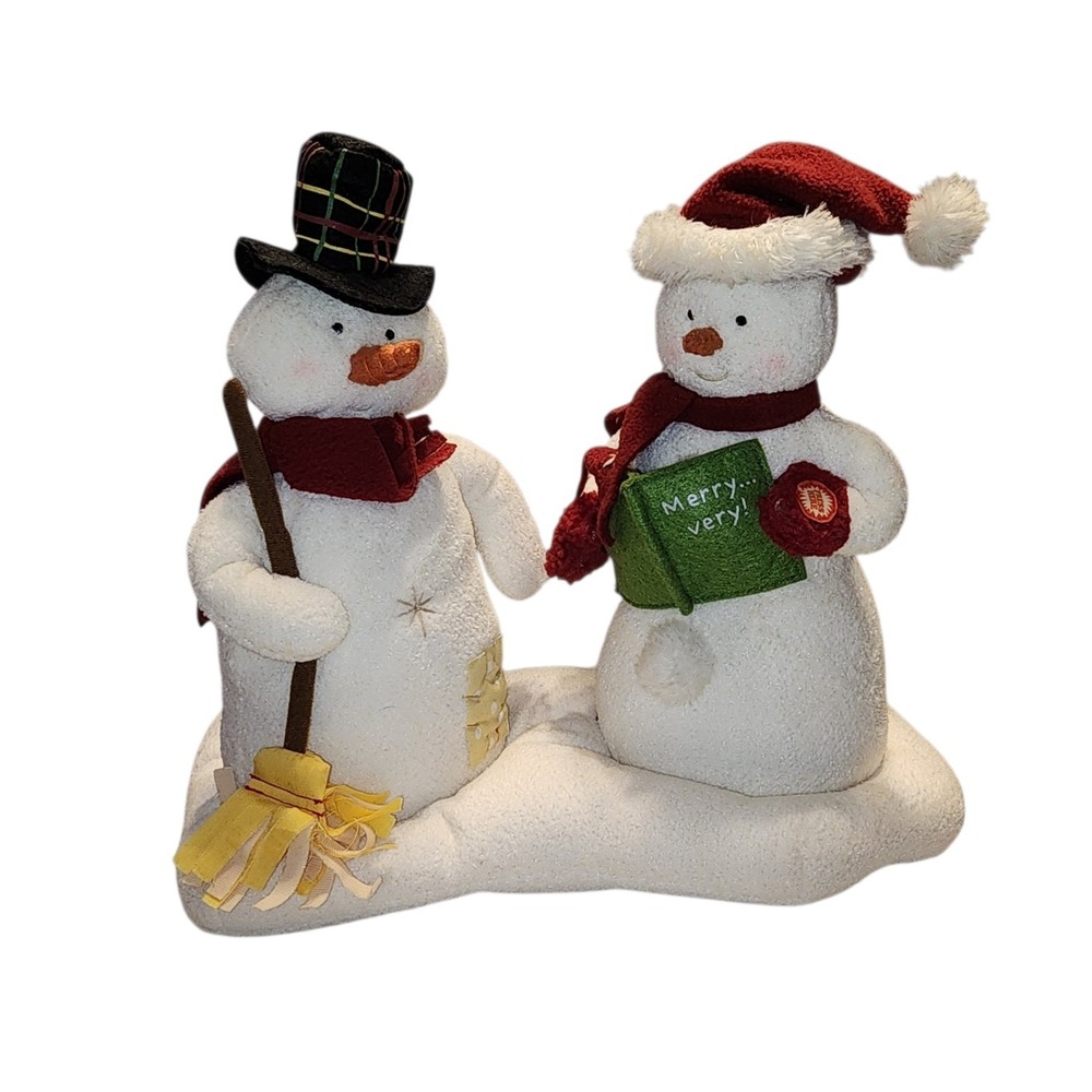 🎄Hallmark Jingle Pals Mr & Mrs Snowman Animated Singing Plush 2003 Works TESTED